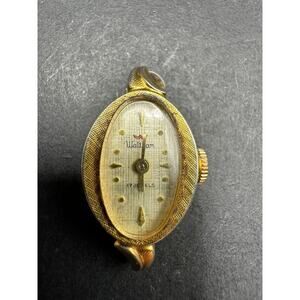 Waltham 17 Jewels Ladies Oval Watch 10K Rolled Gold Plated RGP Bezel No Band